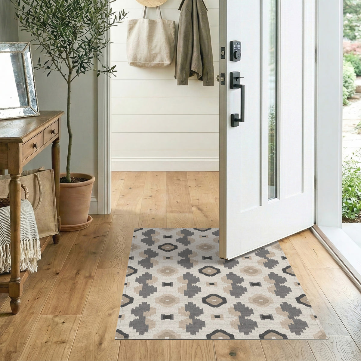 Geometric Modern Beige and Neutral Beige Geometric Neutral Area Rug