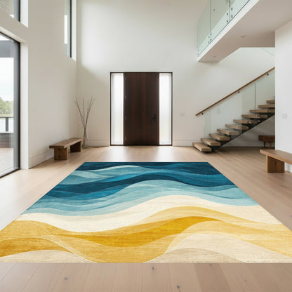 Gradient Navy Wave Beach Rug