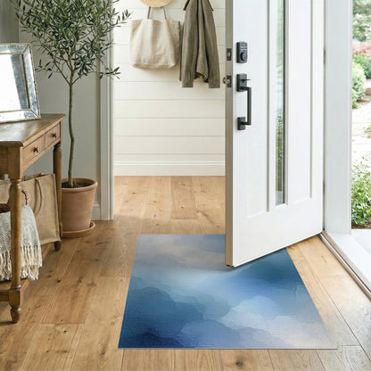 Ethereal Blue Cloud Abstract Area Rug