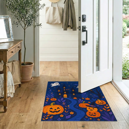 Halloween Haunted Castle Ghost Pumpkin Area Rug