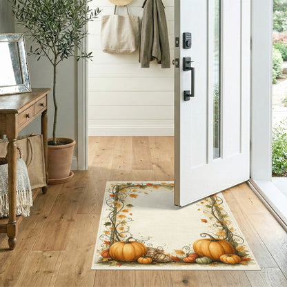 Orange Autumn Pumpkin Harvest Orange Area Rug