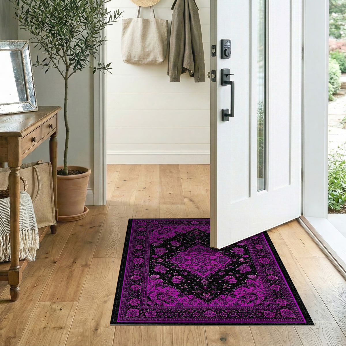 Purple Floral Persian Area Rug