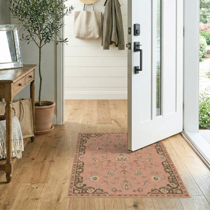 Pink Floral Vintage Area Rug