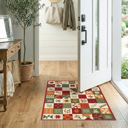 Autumn Patchwork Washable Area Rug