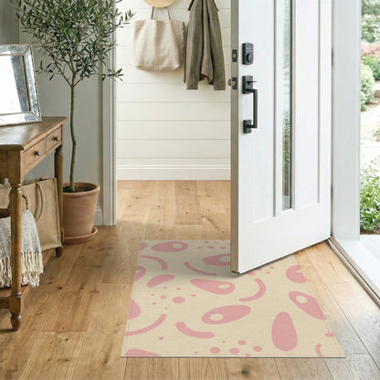 Pink Abstract Blob Area Rug