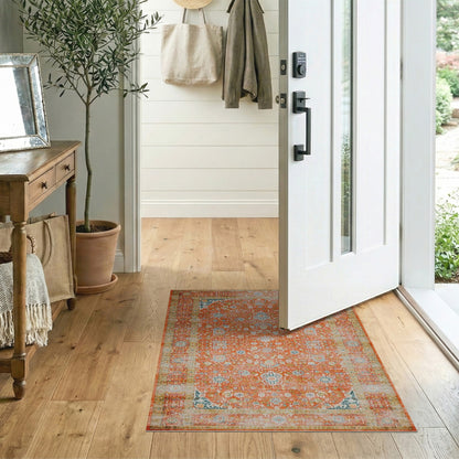 Orange Floral Vintage No. 38 Area Rug