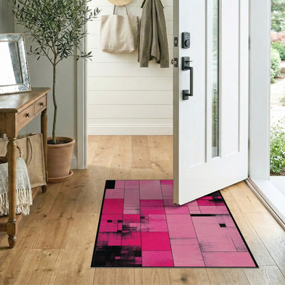 Pink Geometric Modern Area Rug