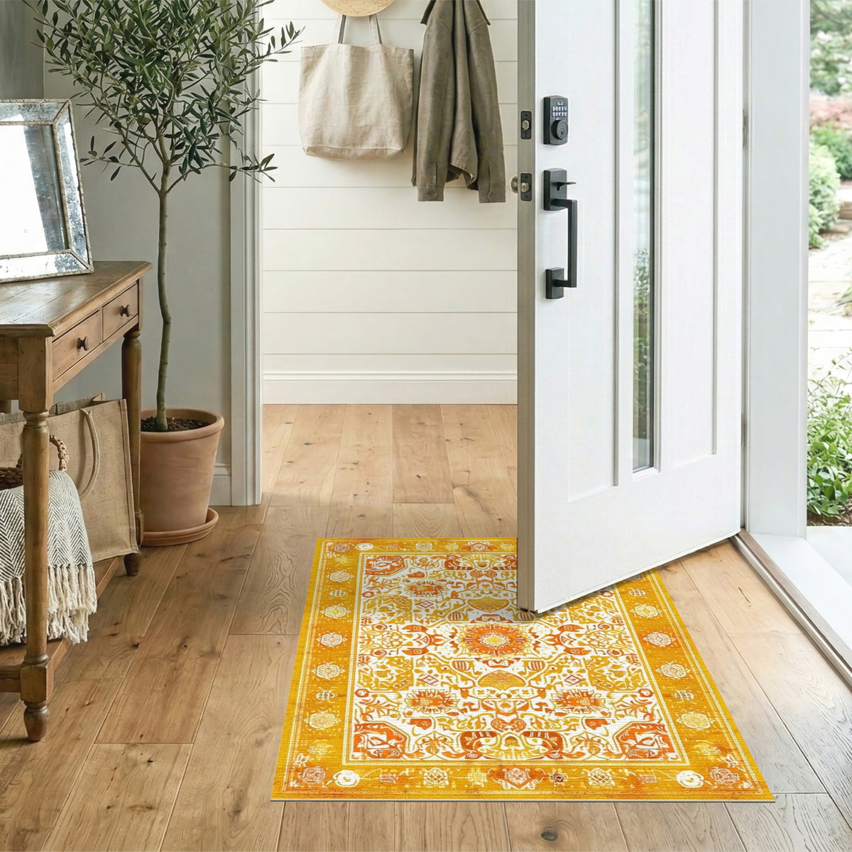 Yellow Traditional Persian Area Rug