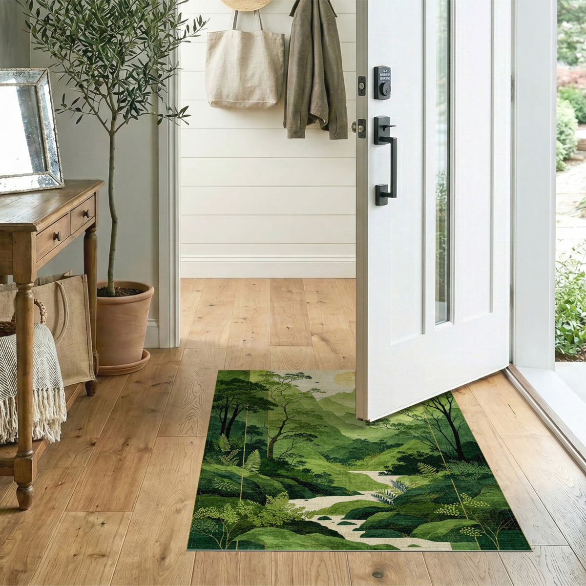 Verdant Green Mountain Valley Area Rug