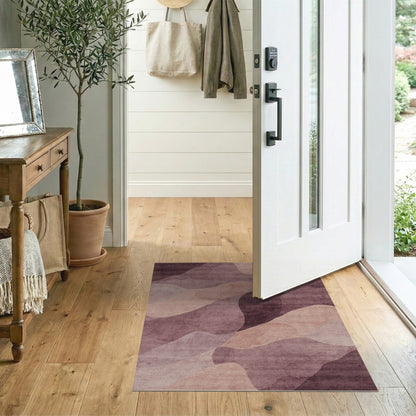 ODIKA Purple Abstract Wave Area Rug
