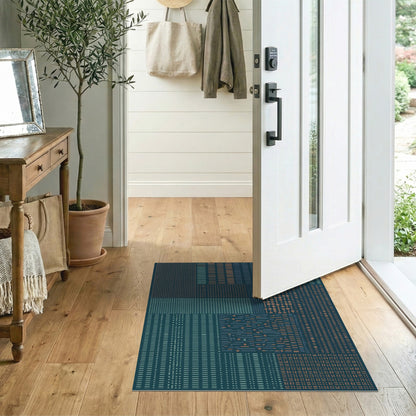 Geometric Modern Geometric Blue Teal Area Rug