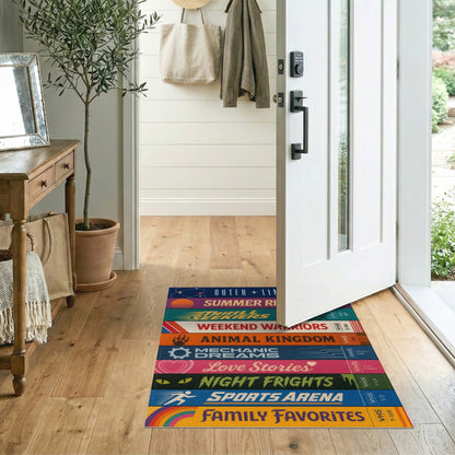 Retro VHS Tape Stack Area Rug