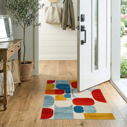 Bold Geometric Multi-Color Area Rug