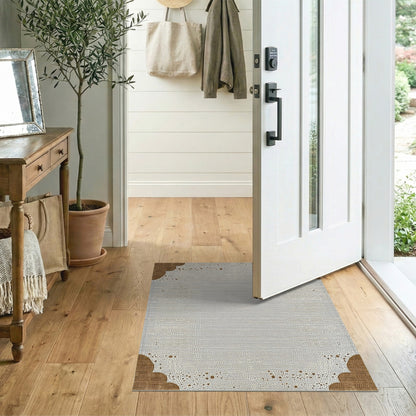 Brown Abstract Dot Area Rug