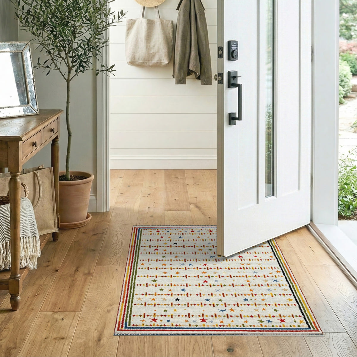 Multi-Color Star Geometric Area Rug