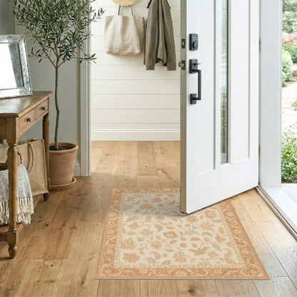 Beige Vintage Floral Vine Area Rug