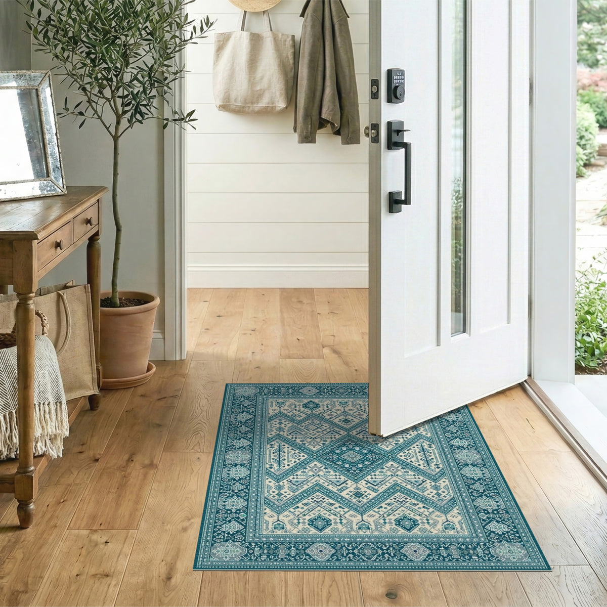 Blue Teal Heritage Tribal No. 10 Area Rug