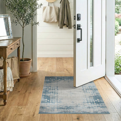 Distressed Vintage Blue Teal Distressed Vintage Area Rug
