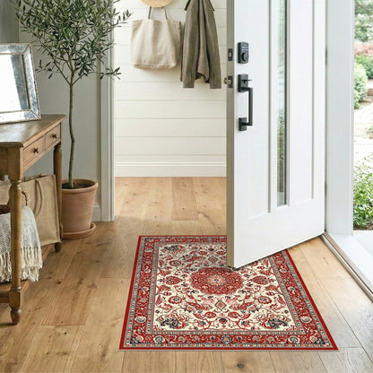 Red Persian Floral Medallion No. 16 Area Rug