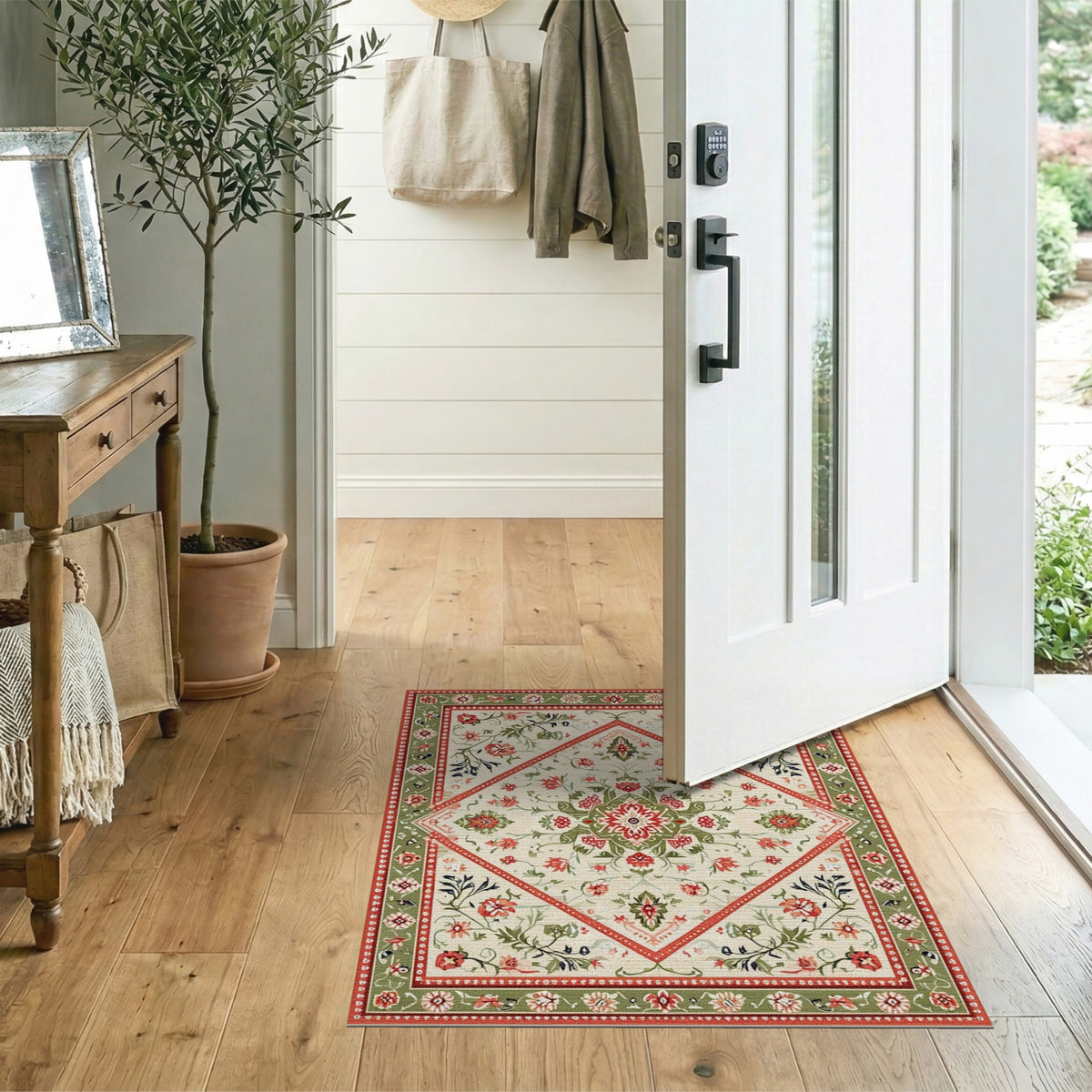 Red Medallion Red Floral Medallion Vintage Area Rug