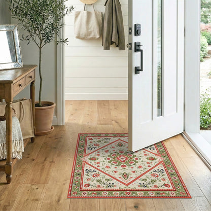Red Medallion Red Floral Medallion Vintage Area Rug