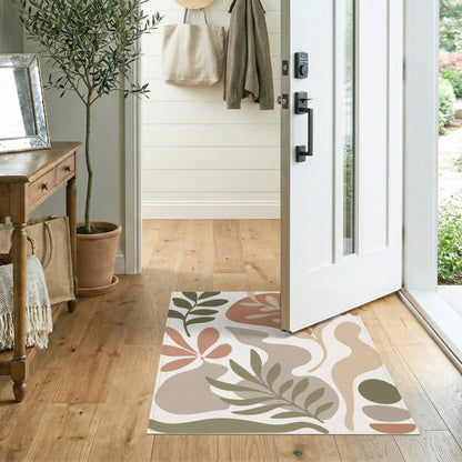 Earthy Abstract Botanical Area Rug