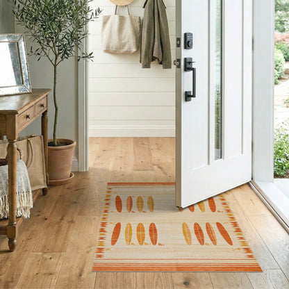 Orange Southwestern Surfboard Area Rug
