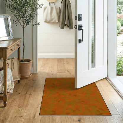 Orange Leaf Area Rug