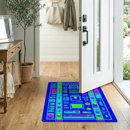 Neon Pixel Tech Washable Area Rug