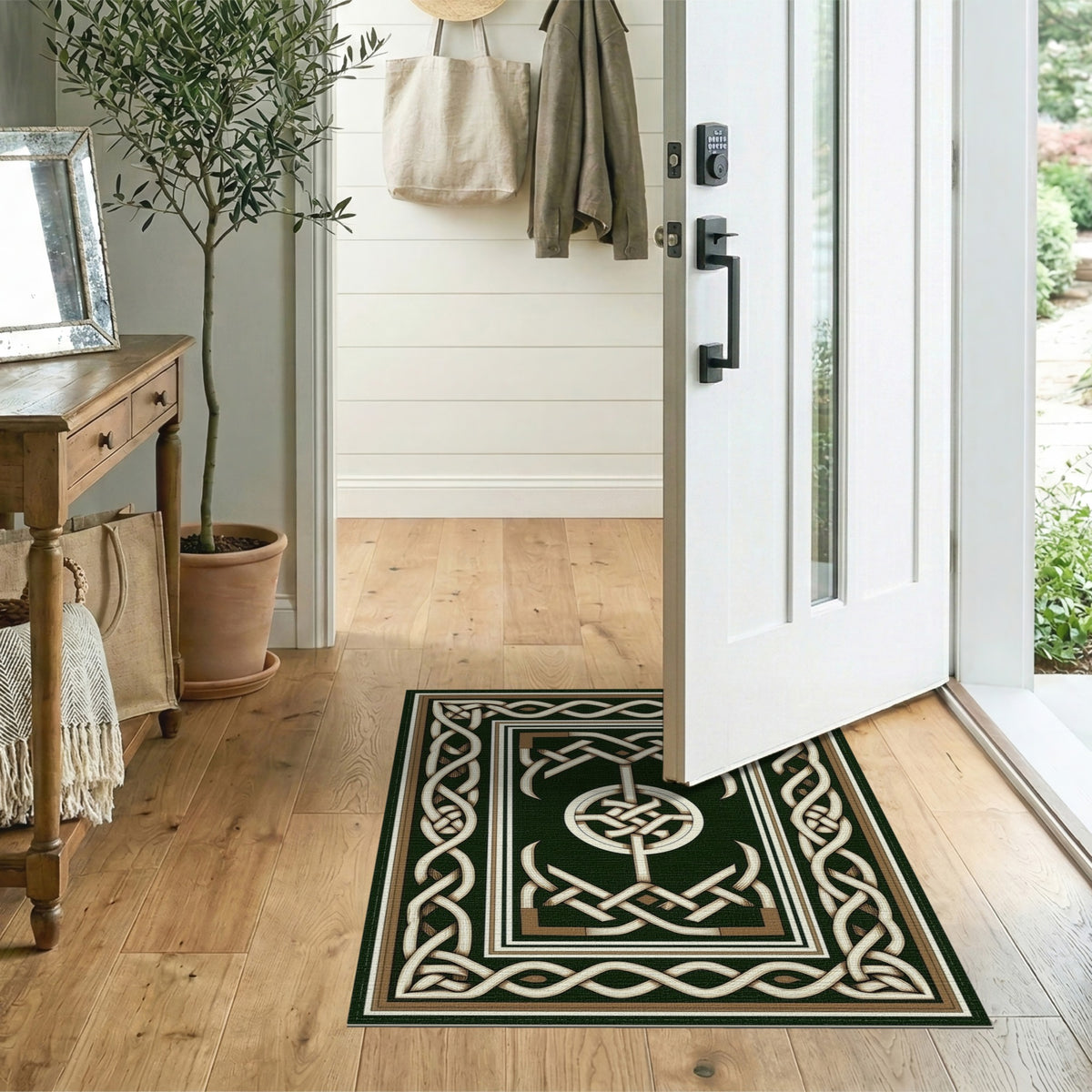 Green Celtic Knot Area Rug