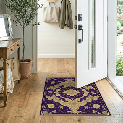 Purple Floral Vintage Area Rug