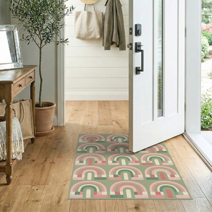 Geometric Modern Pink Geometric Arch Area Rug