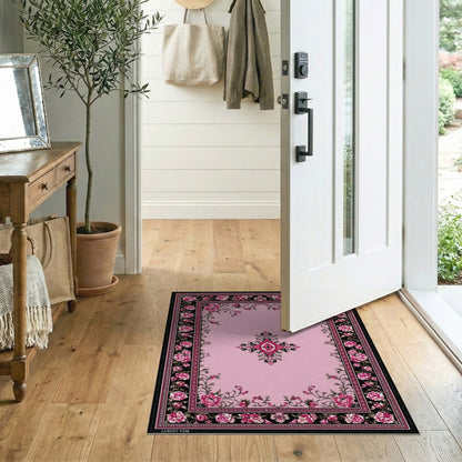Pink Rose Floral Vintage No. 31 Area Rug