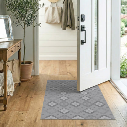 Grey Geometric Area Rug