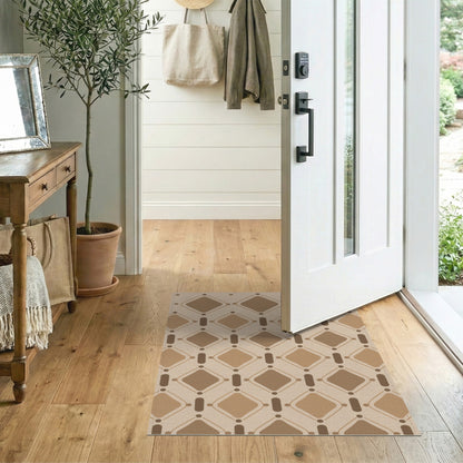 Geometric Modern Brown Geometric Diamond Area Rug