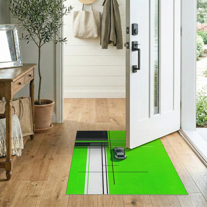 Bold Green Geometric Area Rug