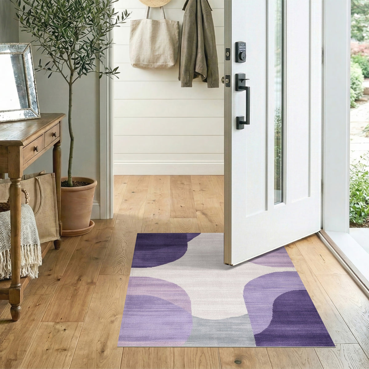 Abstract Area Purple Abstract Organic Area Rug