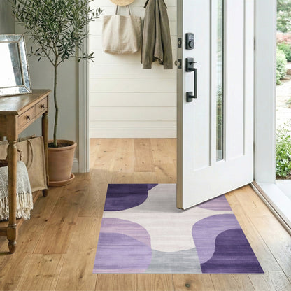 Abstract Area Purple Abstract Organic Area Rug
