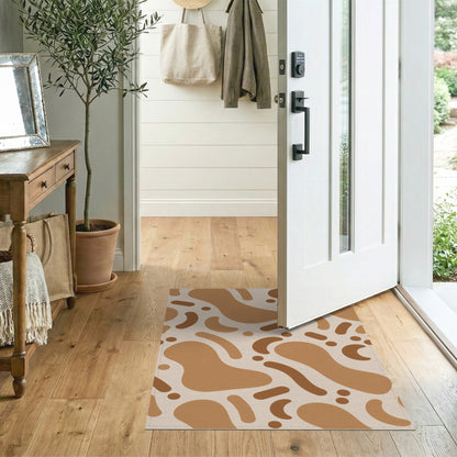 Organic Brown Abstract Area Rug