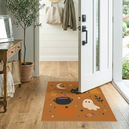 Black Cat Halloween Kids Cartoon Rug