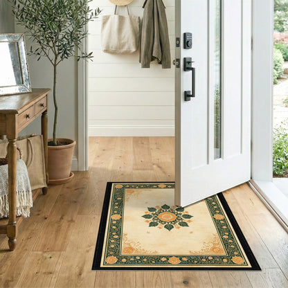 Floral Vintage Floral Medallion Beige Area Rug
