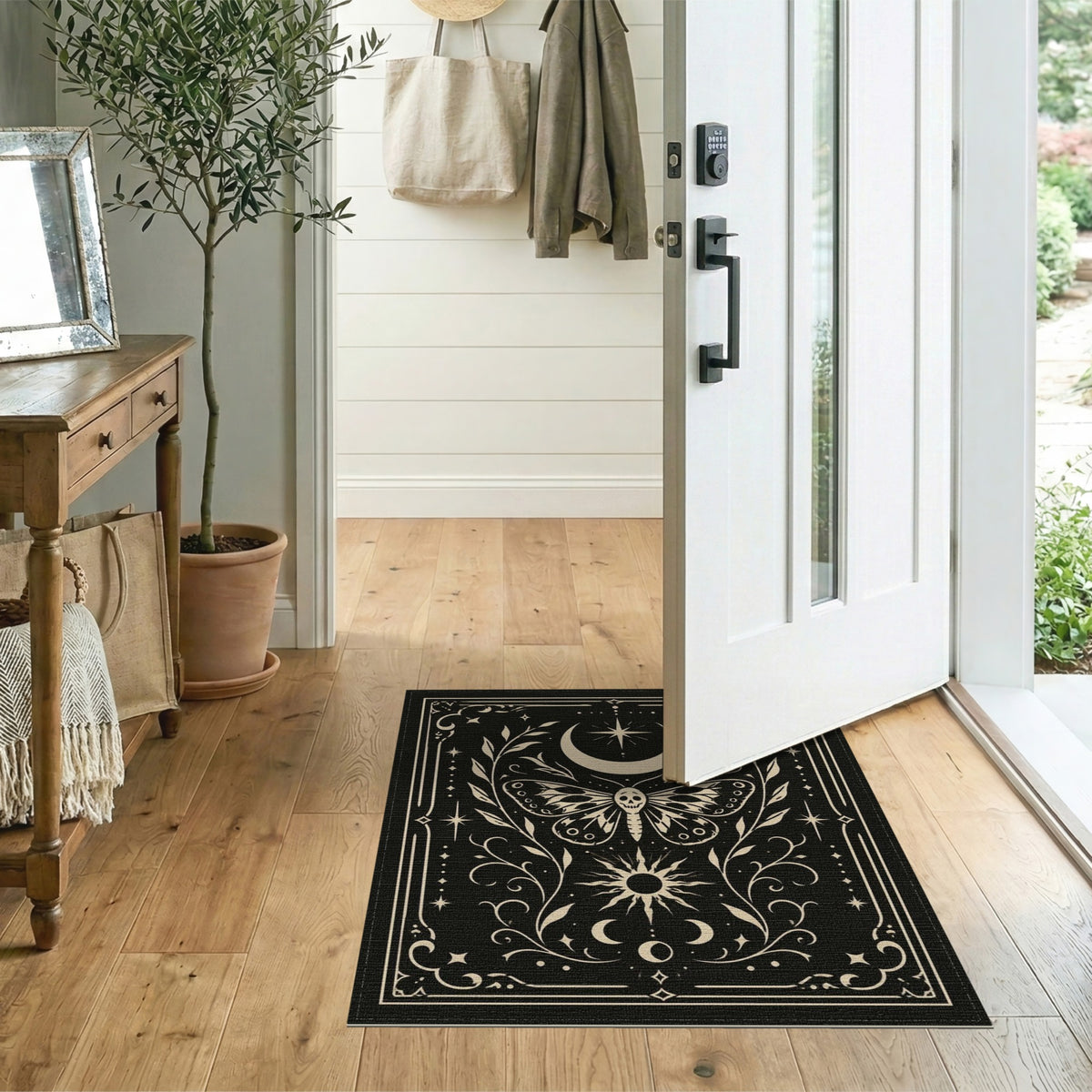 Skull Moth Celestial Area Rug