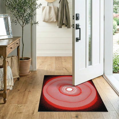 Red Vortex Geometric Area Rug