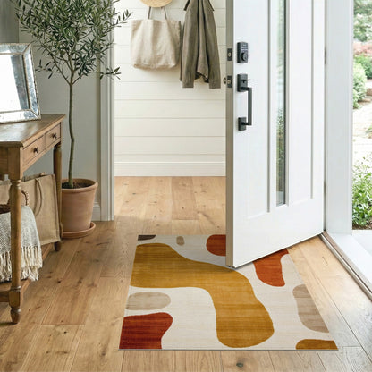 Abstract Area Organic Abstract Brown Area Rug