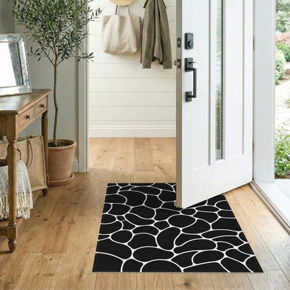 Black White Geometric Area Rug