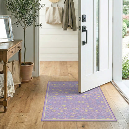Purple Pastel Fish Kids Area Rug