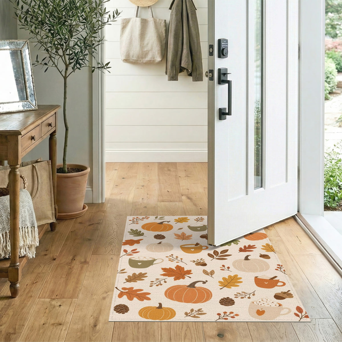 Cozy Autumn Pumpkin Area Rug