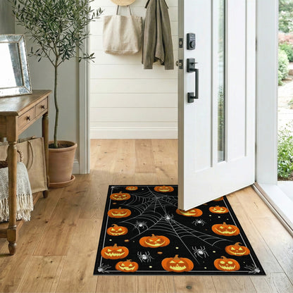 Halloween Pumpkin Spiderweb Area Rug