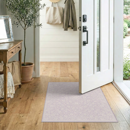 Soft Purple Floral Vintage Area Rug