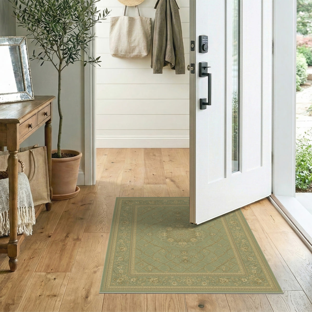 Sage Green Floral Vintage No. 41 Area Rug